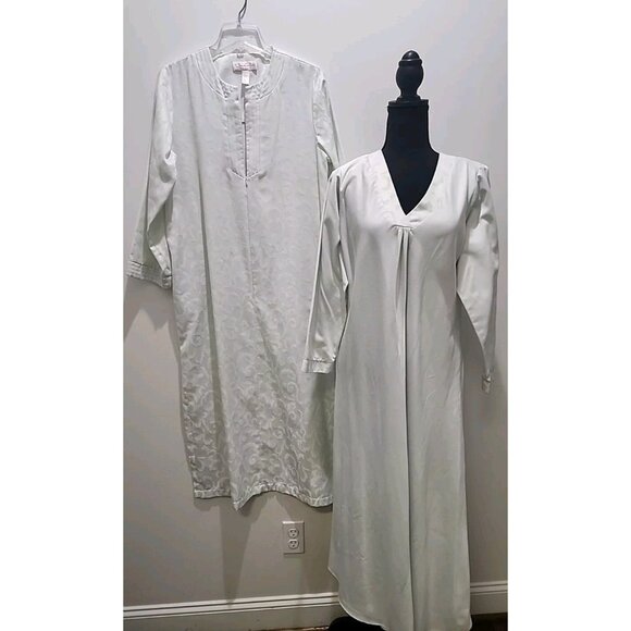 Oscar de la Renta Other - Vtg OSCAR DE LA RENTA Pink Label Nightgown Robe 2 Piece Mint Green Size Small